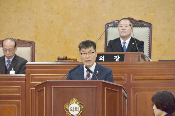광산구의회 김재호 의원은 21일 제243회 임시회 제1차 본회의에서 5분 발언을 통해 '광산구 조식 시범서비스 확대'를 주장했다. ⓒ광주N광주